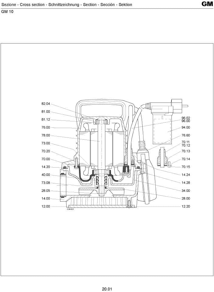 запчастини для насоса calpeda GXZERO 76T01010000